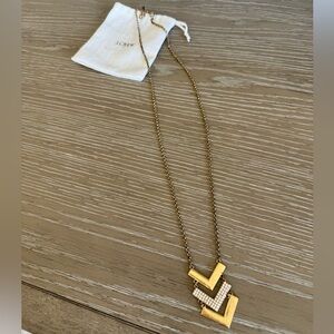 J. Crew Gold Chevron Layered Pendant Necklace